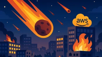 Ilustración del apagón global de AWS que afectó servicios de Internet en 2025